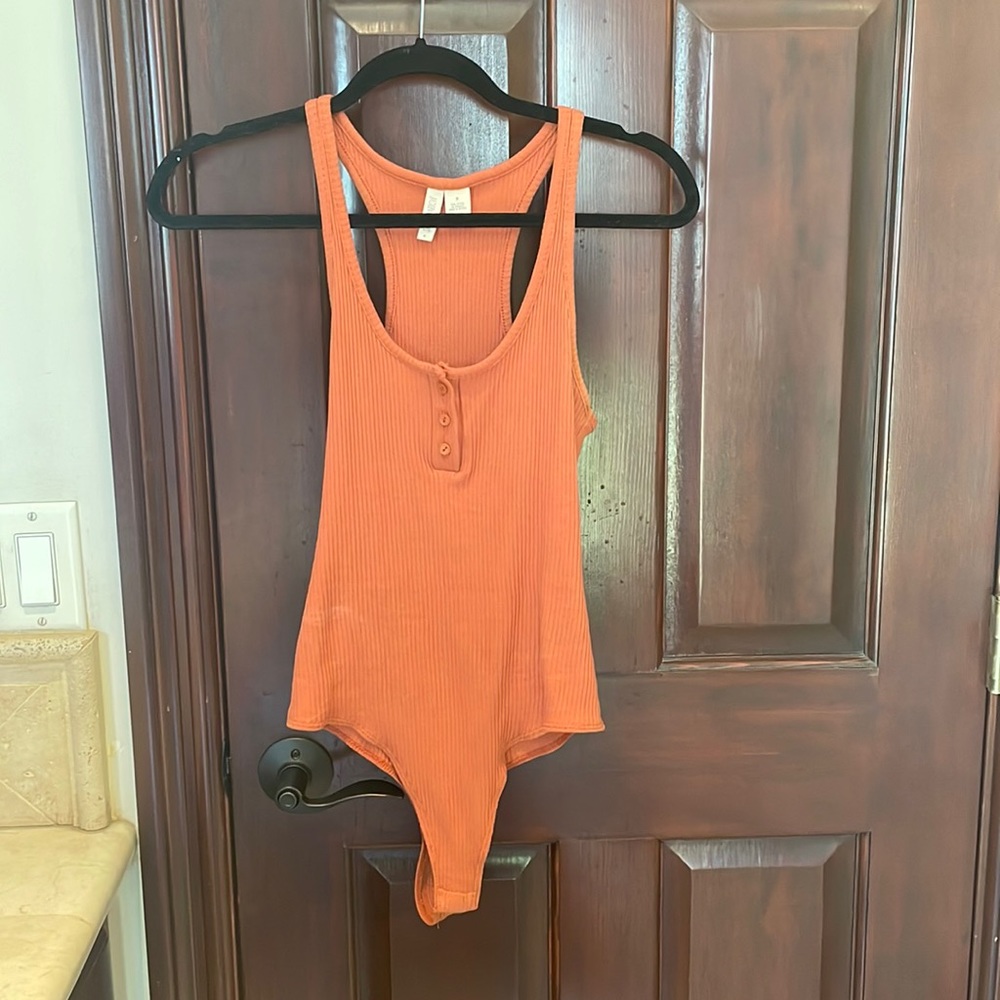Orange/Rust bodysuit tank top